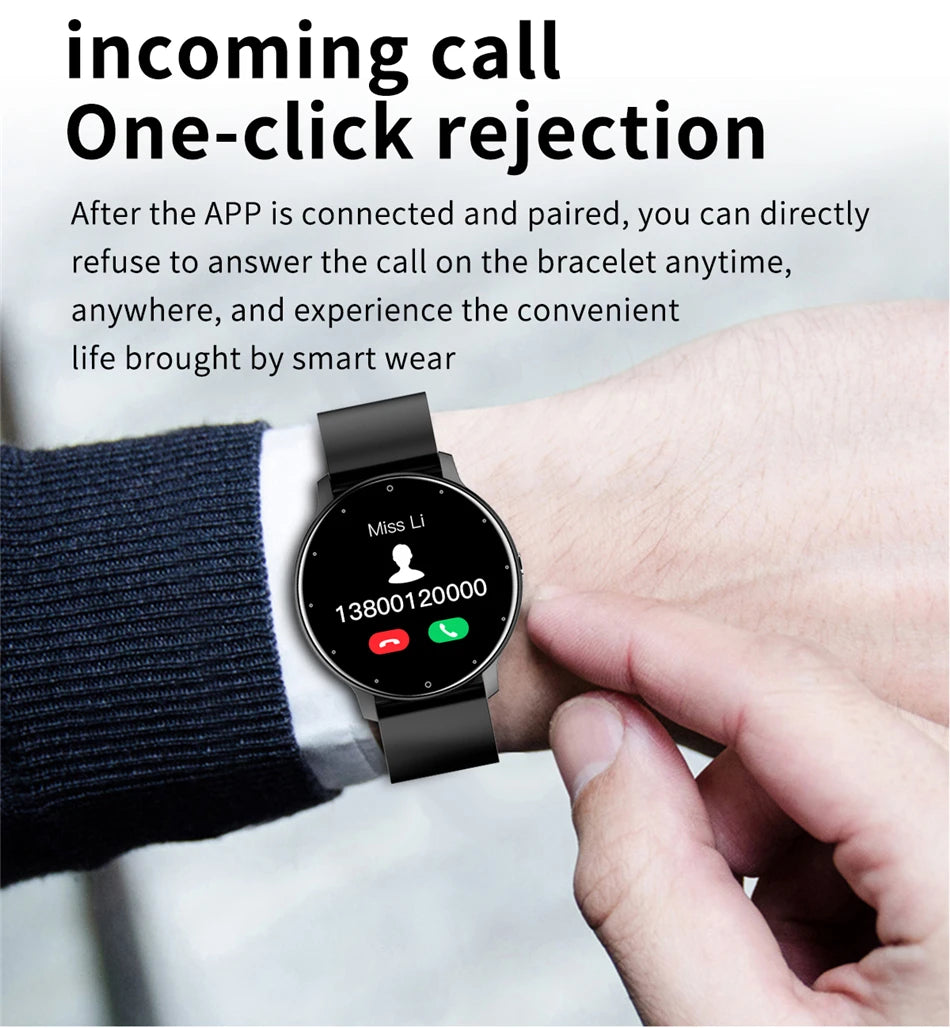 Montre Connectée LIGE 2024 — Écran Rond 1,28", Appel Bluetooth, Suivi Santé & Sport