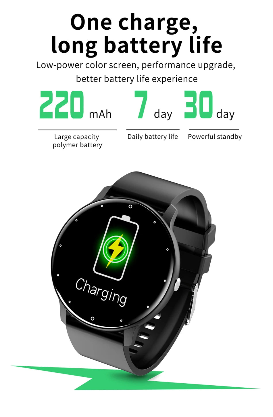 Montre Connectée LIGE 2024 — Écran Rond 1,28", Appel Bluetooth, Suivi Santé & Sport