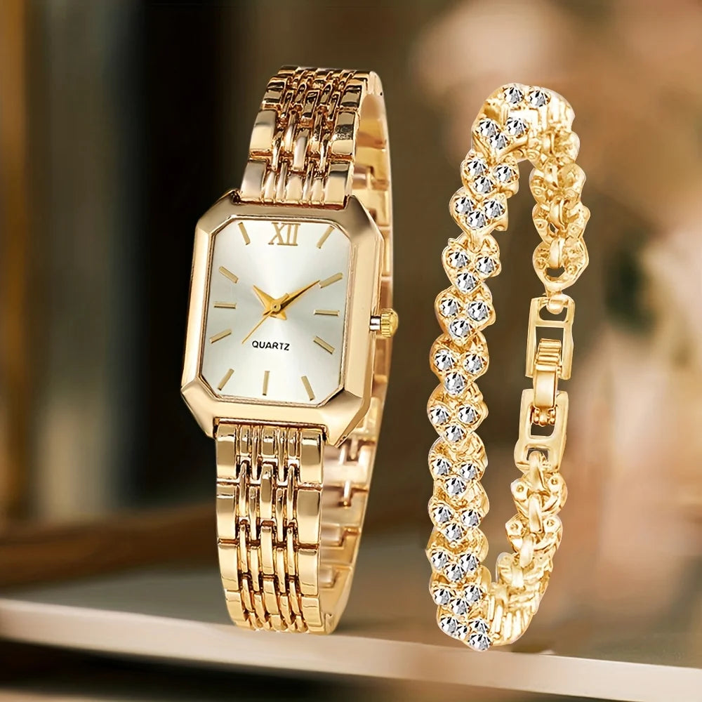 Montre Femme Carrée — Style Instagram · Bracelet Acier · Quartz