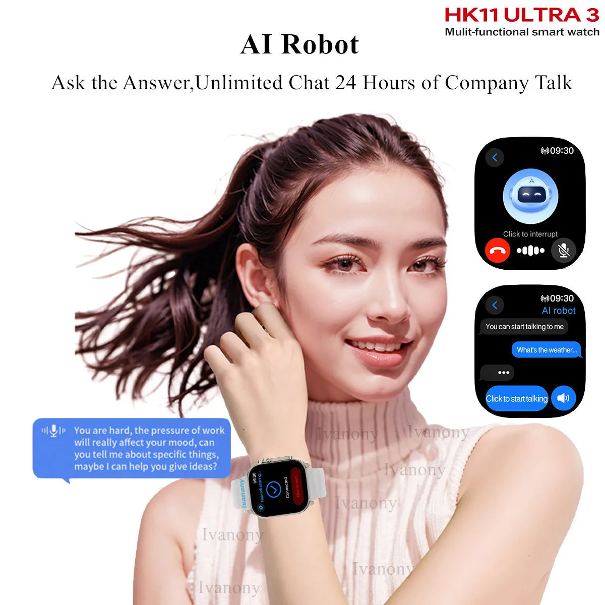 Montre Connectée HK11 Ultra 3 — Écran AMOLED 2,02", Appel Bluetooth, Boussole & IA