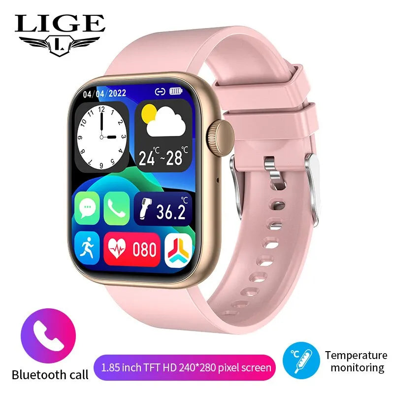 Montre Connectée Femme LIGE — Écran 1,85", Appel Bluetooth, Suivi Santé & Sport