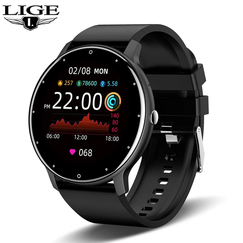 Montre Connectée LIGE — Écran Rond Tactile, Appel Bluetooth, Suivi Santé & Sport