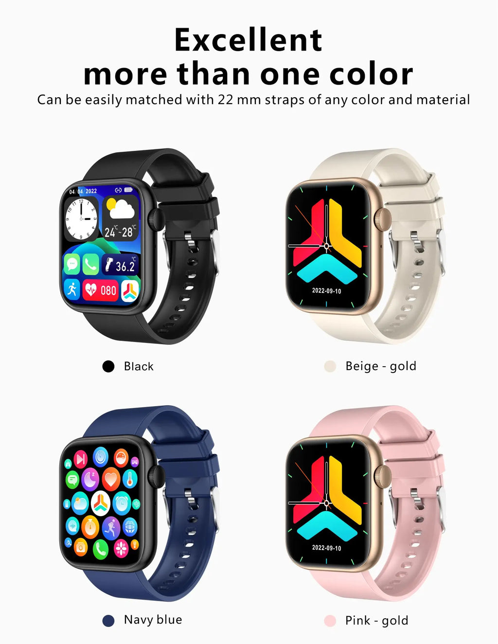 Montre Connectée Femme LIGE — Écran 1,85", Appel Bluetooth, Suivi Santé & Sport