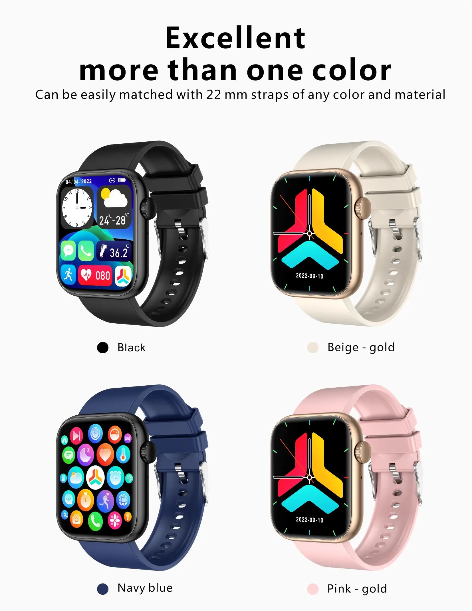 Montre Connectée Femme LIGE — Écran 1,85", Appel Bluetooth, Suivi Santé & Sport