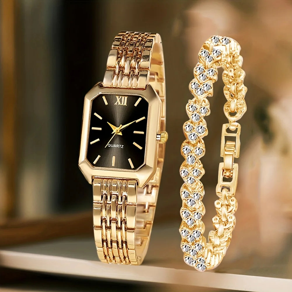Montre Femme Carrée — Style Instagram · Bracelet Acier · Quartz