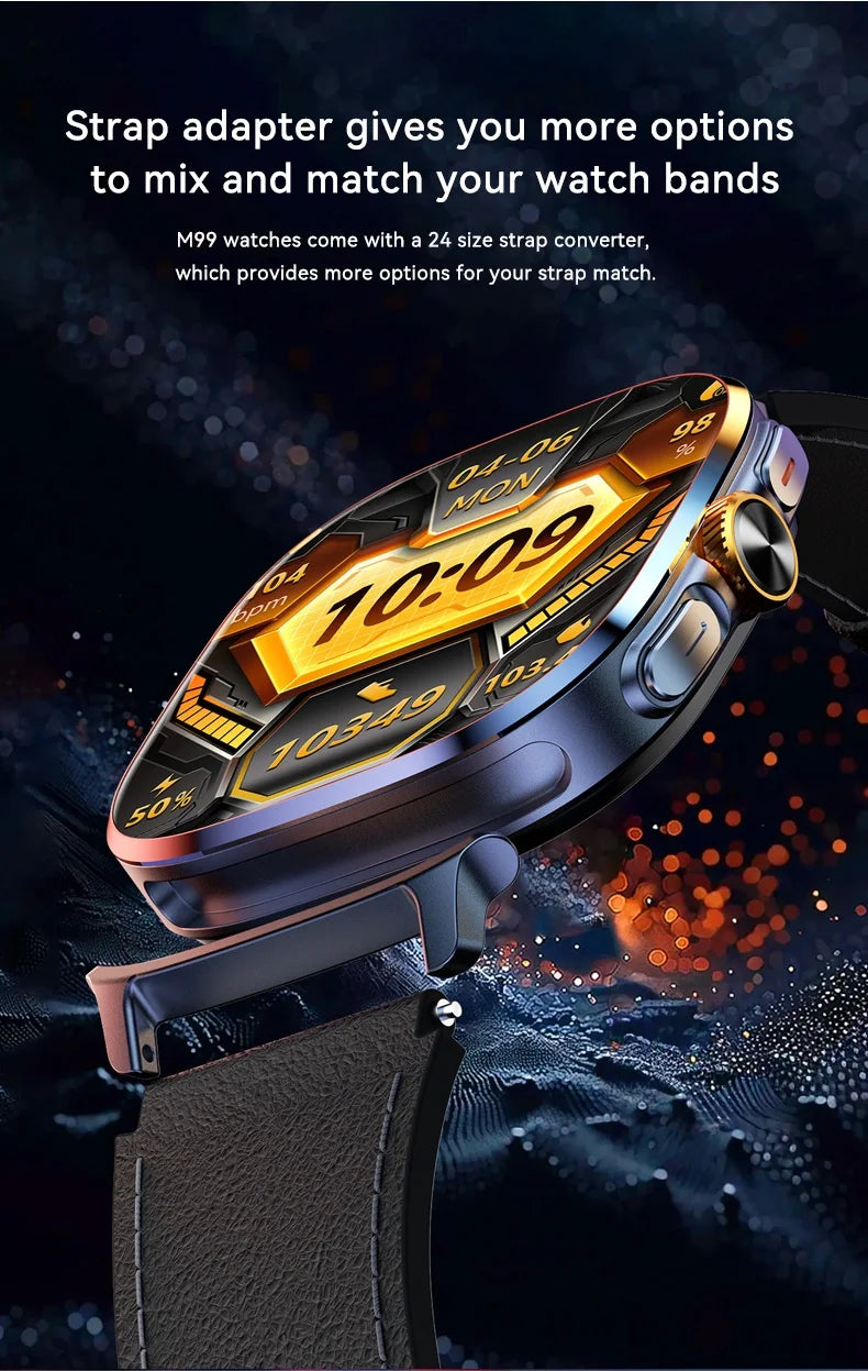M99 Smartwatch 5G — Écran AMOLED 2,4" | Caméra Rotative | GPS, NFC, Wi-Fi | Android Wear
