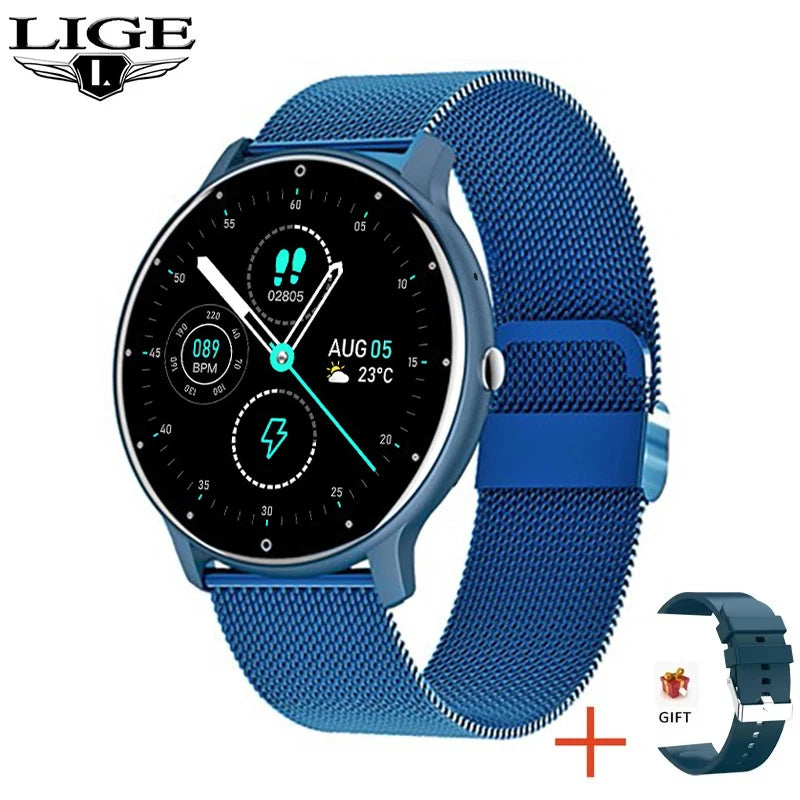 Montre Connectée LIGE — Écran Rond Tactile, Appel Bluetooth, Suivi Santé & Sport