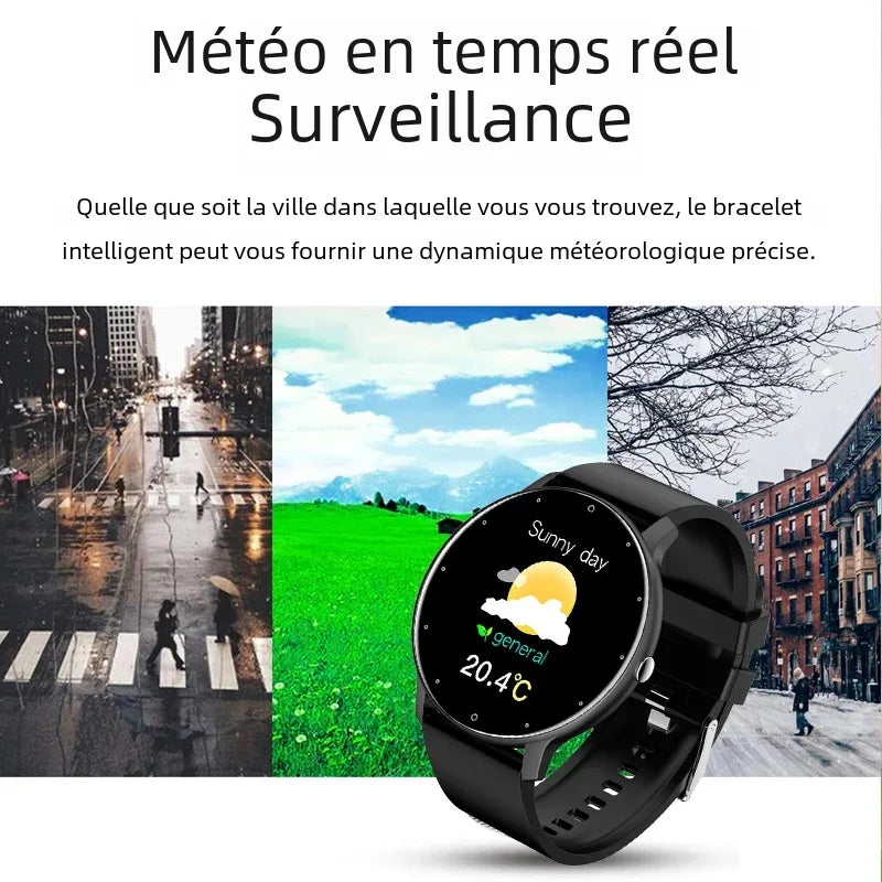 Montre Connectée LIGE 2024 — Écran Rond 1,28", Appel Bluetooth, Suivi Santé & Sport