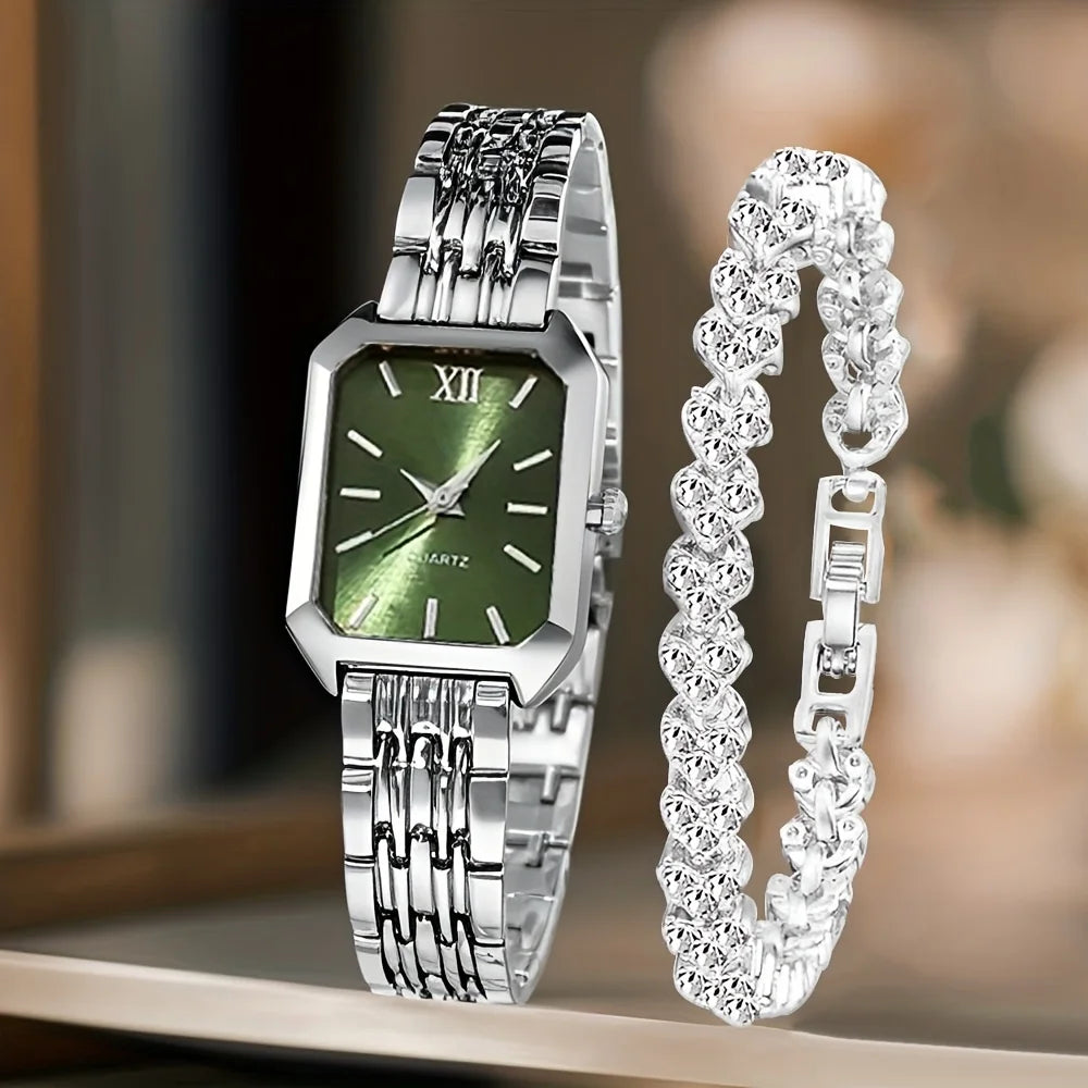 Montre Femme Carrée — Style Instagram · Bracelet Acier · Quartz