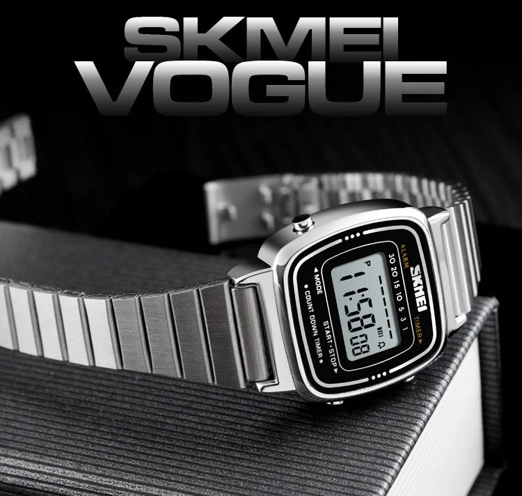 Montre Femme SKMEI 1901 — Digitale, Chrono, Calendrier & Résistante à l'Eau