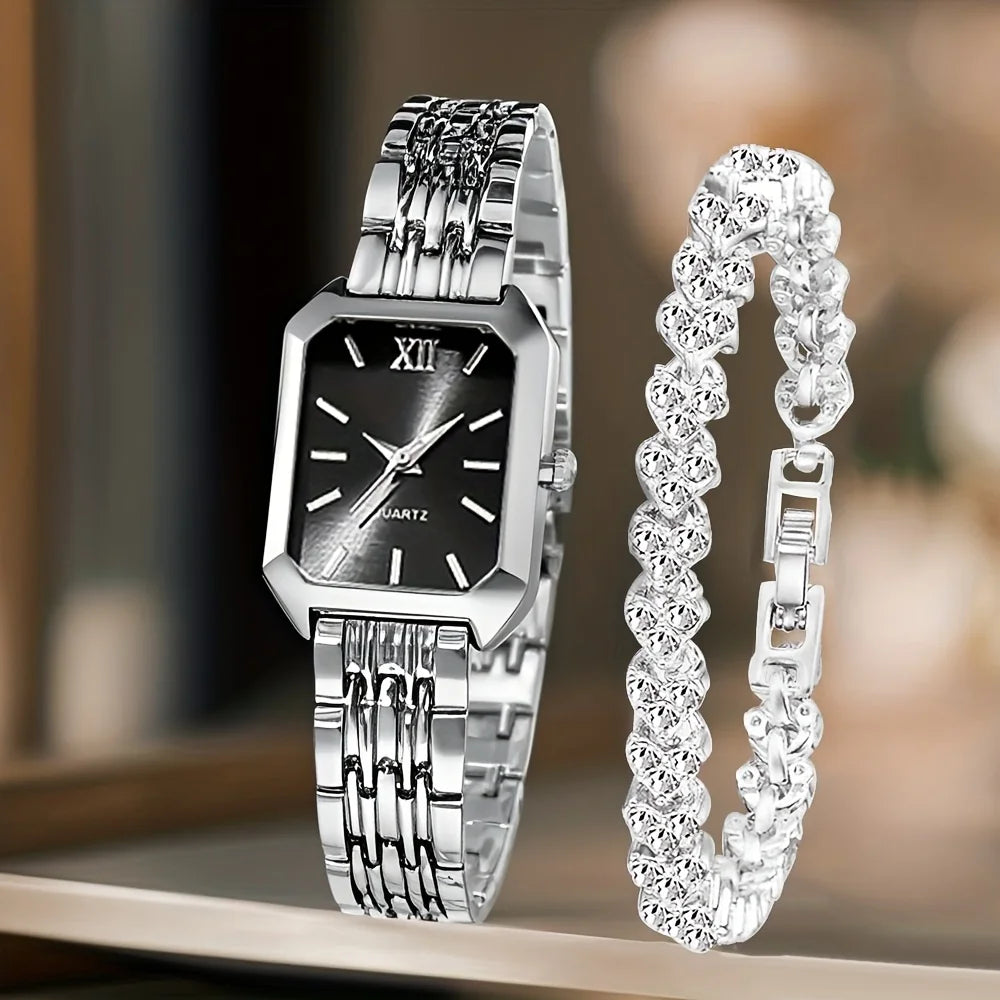 Montre Femme Carrée — Style Instagram · Bracelet Acier · Quartz
