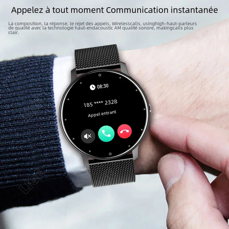 Montre Connectée LIGE 2024 — Écran Rond 1,28", Appel Bluetooth, Suivi Santé & Sport