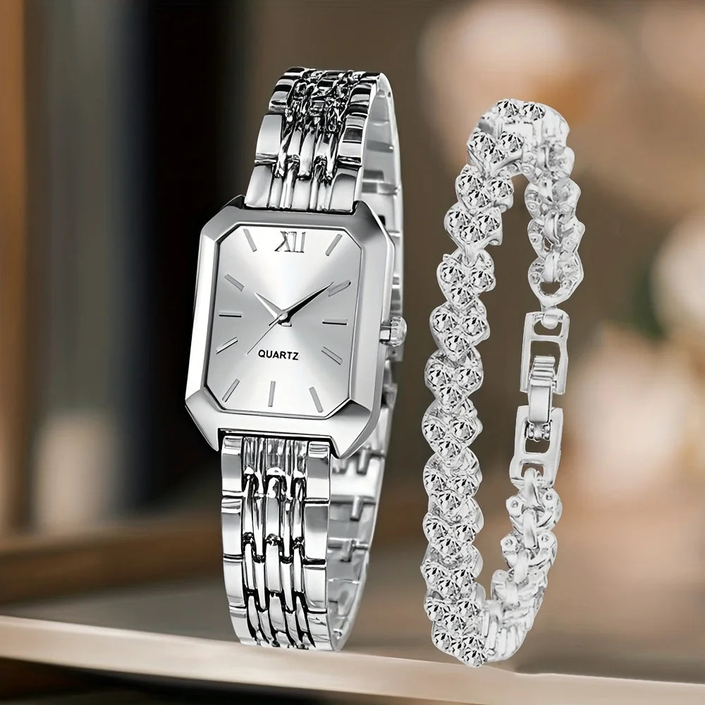Montre Femme Carrée — Style Instagram · Bracelet Acier · Quartz