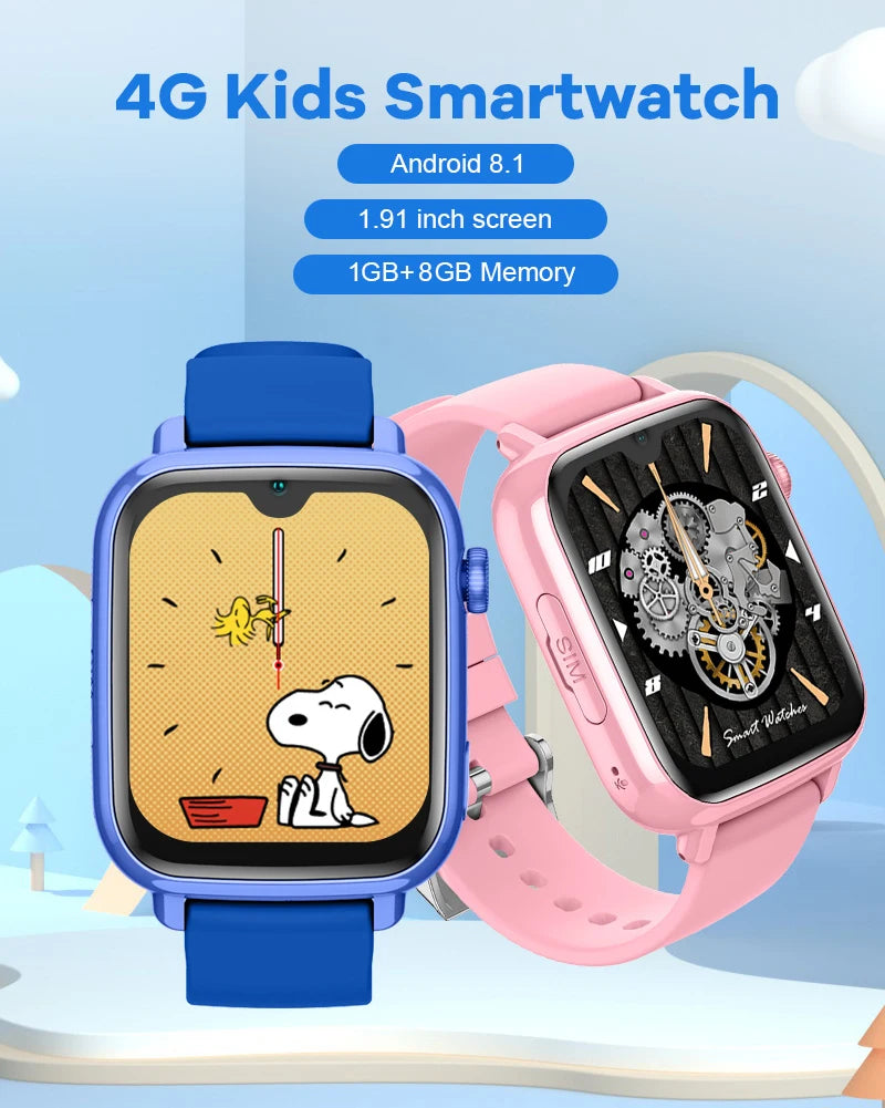 Montre Connectée Enfant 4G — GPS, Appel Vidéo, SOS & Caméra
