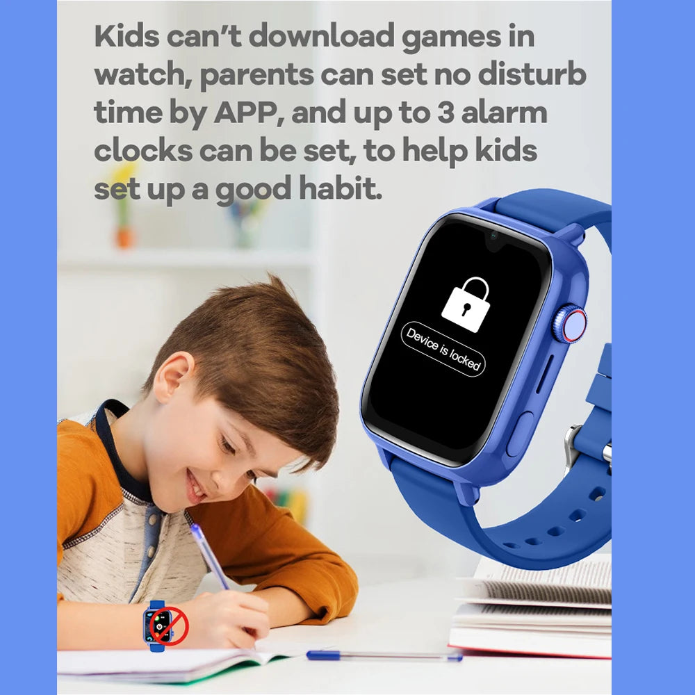 Montre Connectée Enfant 4G — GPS, Appel Vidéo, SOS & Caméra