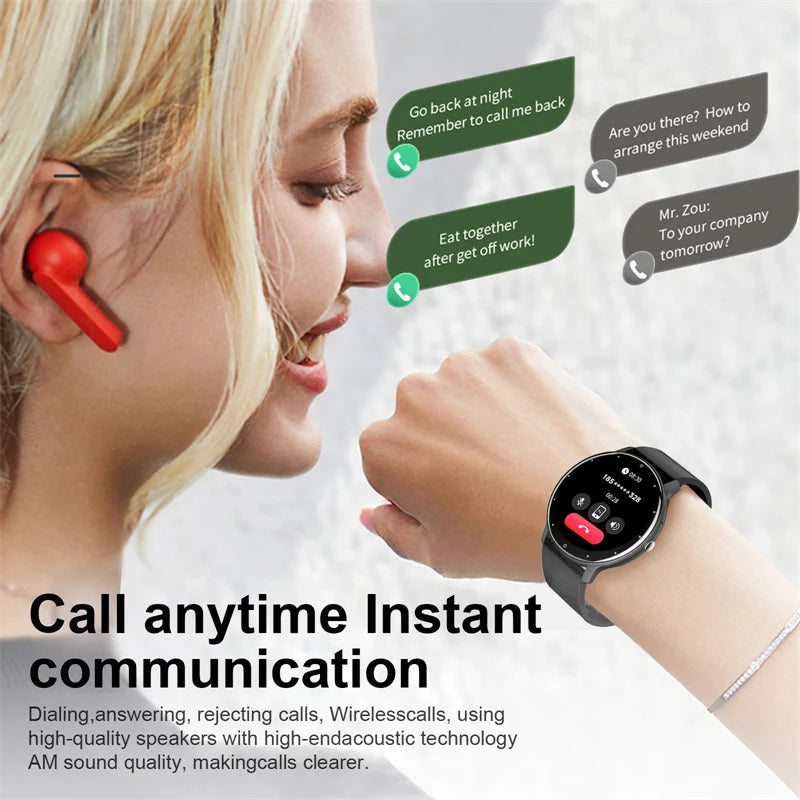 Montre Connectée LIGE — Écran Rond Tactile, Appel Bluetooth, Suivi Santé & Sport