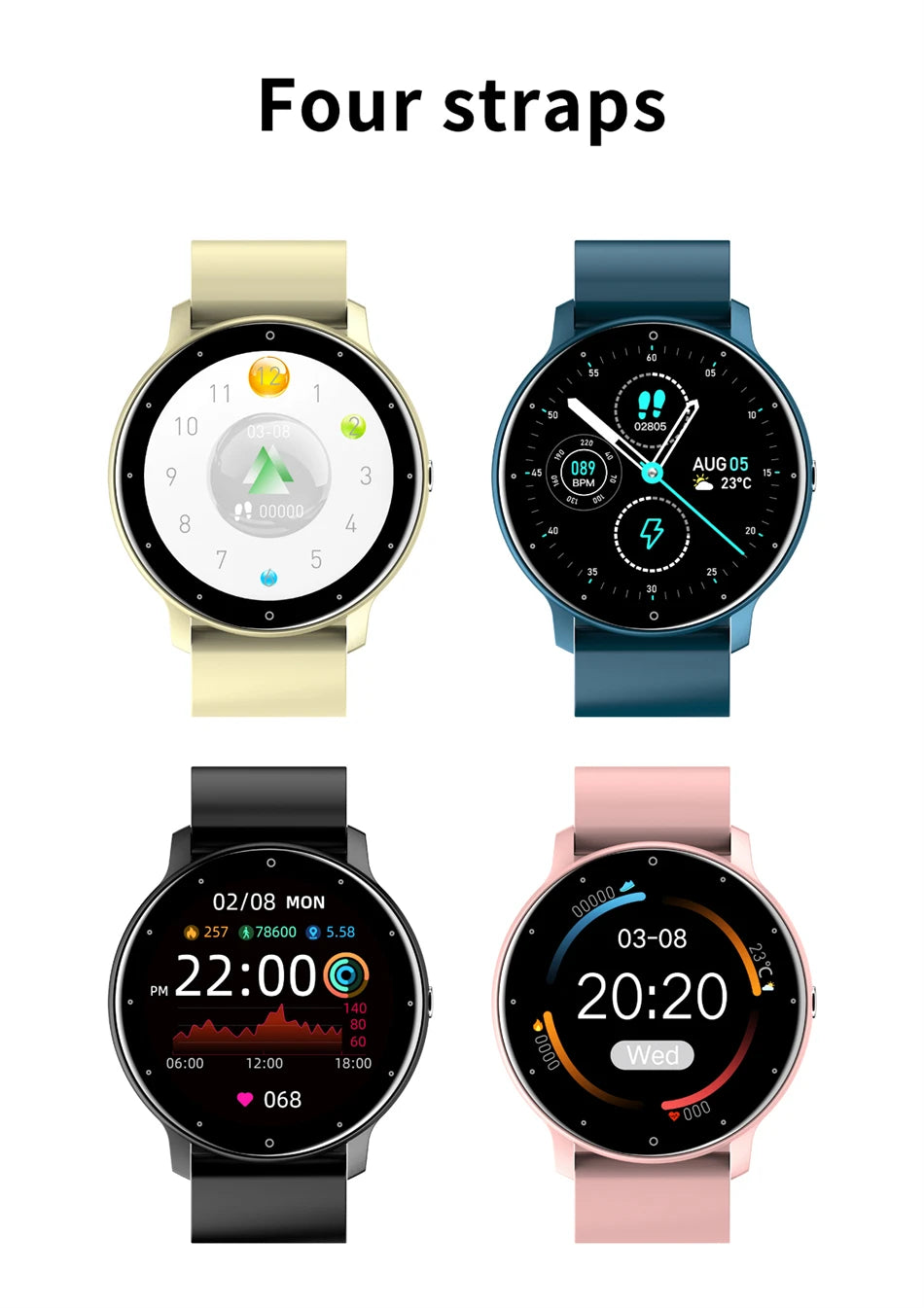 Montre Connectée LIGE — Écran Rond Tactile, Appel Bluetooth, Suivi Santé & Sport
