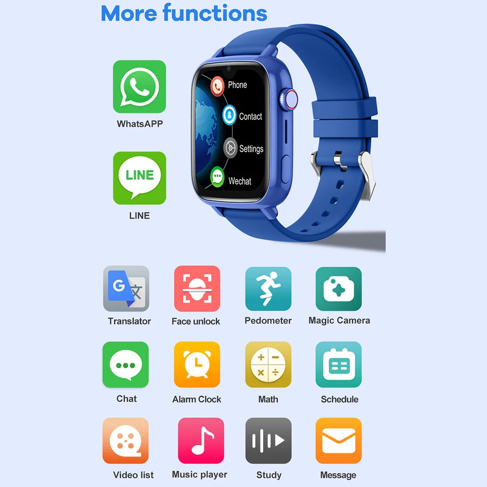 Montre Connectée Enfant 4G — GPS, Appel Vidéo, SOS & Caméra