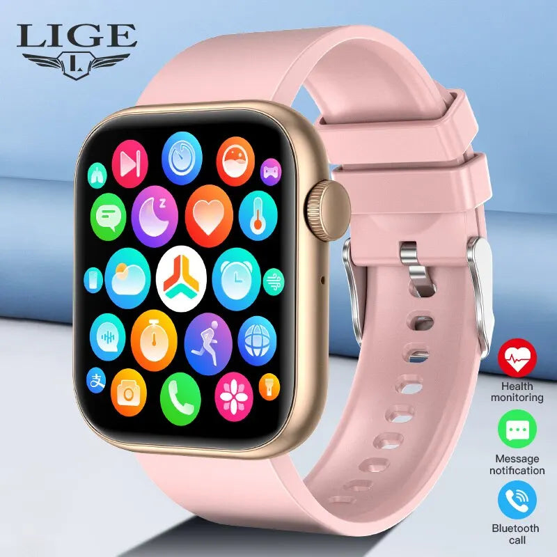Montre Connectée Femme LIGE — Écran 1,85", Appel Bluetooth, Suivi Santé & Sport