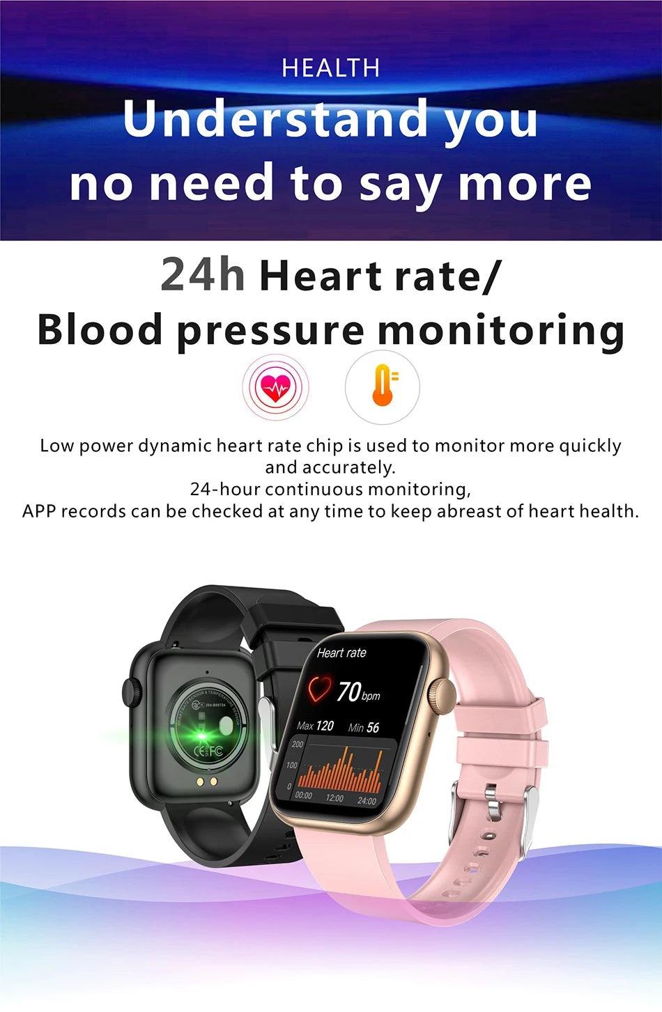 Montre Connectée Femme LIGE — Écran 1,85", Appel Bluetooth, Suivi Santé & Sport