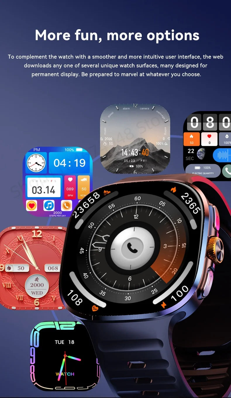 M99 Smartwatch 5G — Écran AMOLED 2,4" | Caméra Rotative | GPS, NFC, Wi-Fi | Android Wear