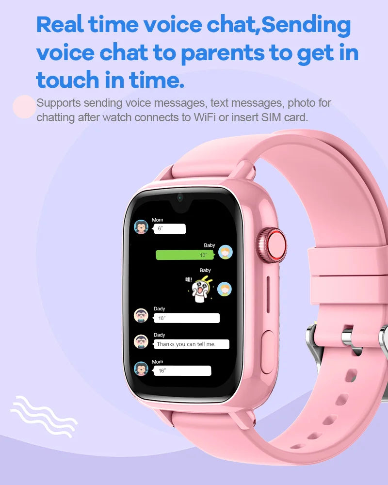 Montre Connectée Enfant 4G — GPS, Appel Vidéo, SOS & Caméra