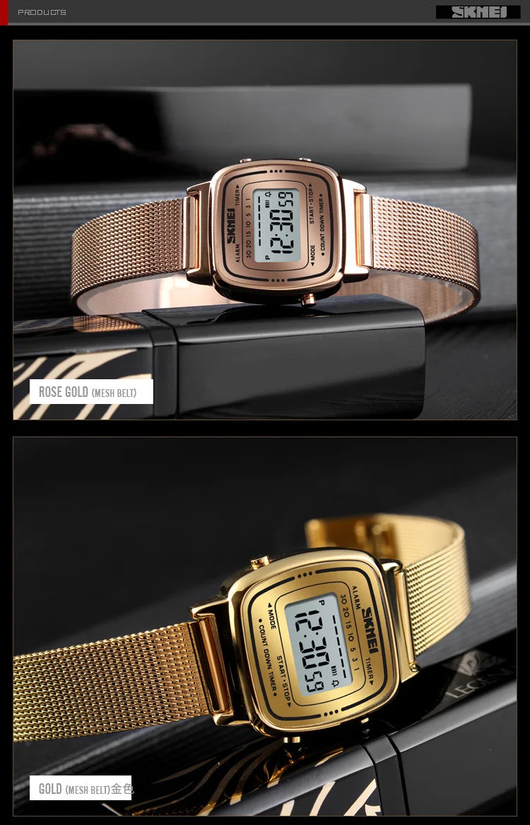 Montre Femme SKMEI 1901 — Digitale, Chrono, Calendrier & Résistante à l'Eau