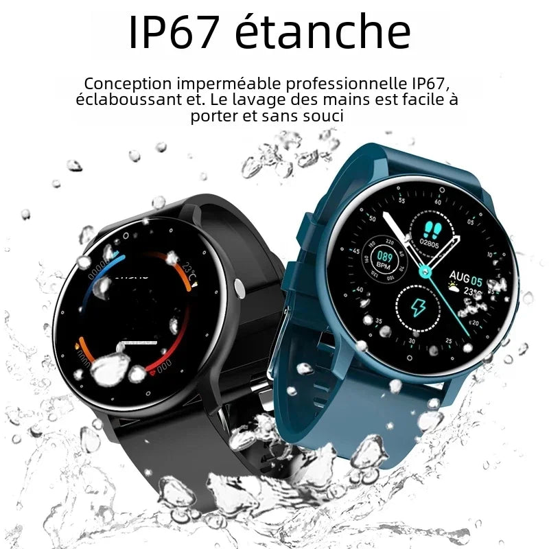 Montre Connectée LIGE 2024 — Écran Rond 1,28", Appel Bluetooth, Suivi Santé & Sport