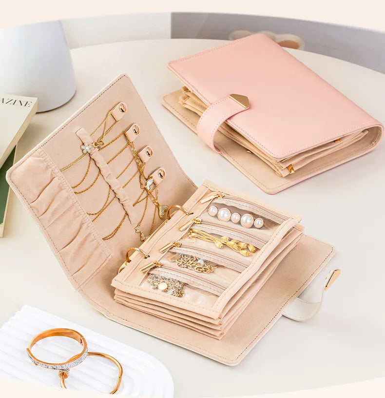 Pochette Organisateur Bijoux Style Livre – Voyage & Quotidien | Cuir PU