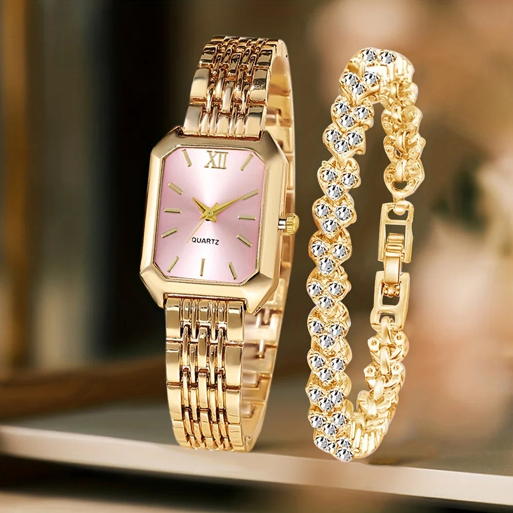 Montre Femme Carrée — Style Instagram · Bracelet Acier · Quartz