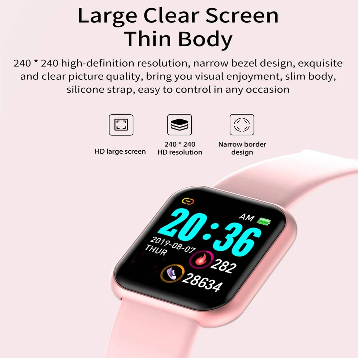 Bracelet Connecté Sport — Bluetooth, Contrôle Musical & Fitness
