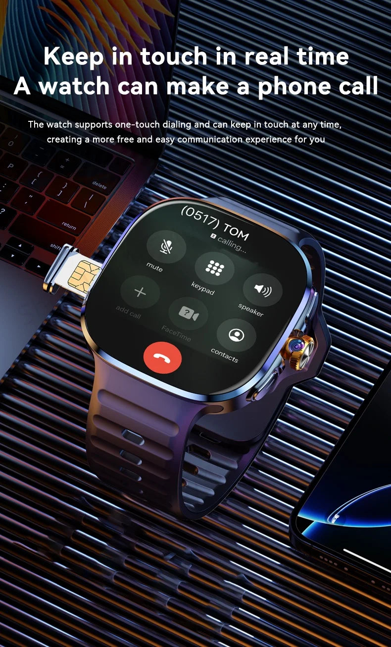 M99 Smartwatch 5G — Écran AMOLED 2,4" | Caméra Rotative | GPS, NFC, Wi-Fi | Android Wear
