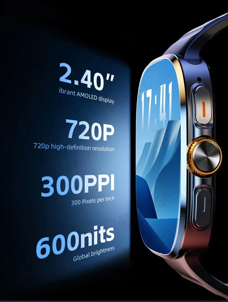 M99 Smartwatch 5G — Écran AMOLED 2,4" | Caméra Rotative | GPS, NFC, Wi-Fi | Android Wear