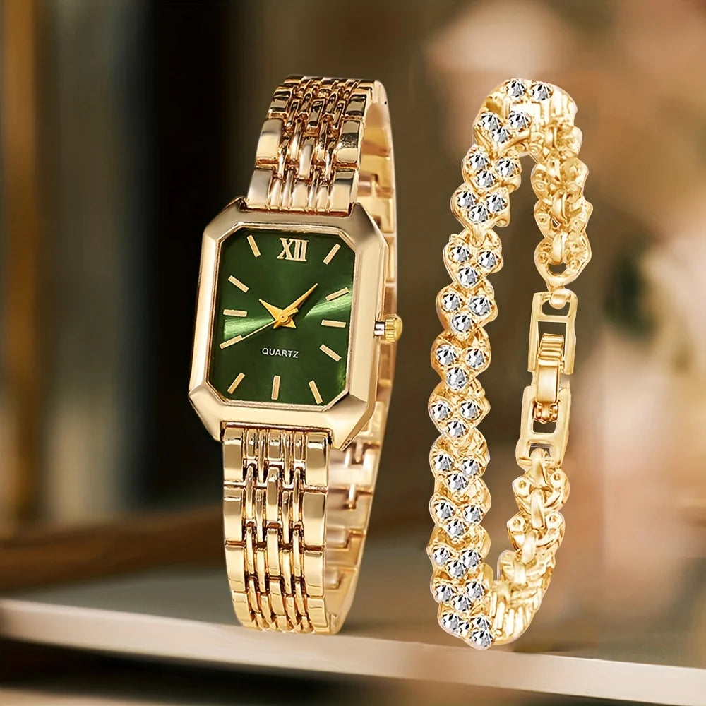Montre Femme Carrée — Style Instagram · Bracelet Acier · Quartz