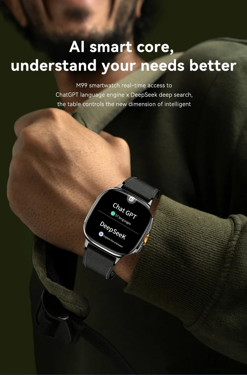 M99 Smartwatch 5G — Écran AMOLED 2,4" | Caméra Rotative | GPS, NFC, Wi-Fi | Android Wear