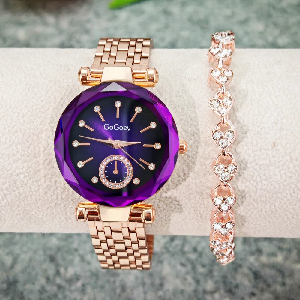 Montre Femme Ronde + Bracelet Offert — Cœur de l'Océan · Quartz · Style Fashion