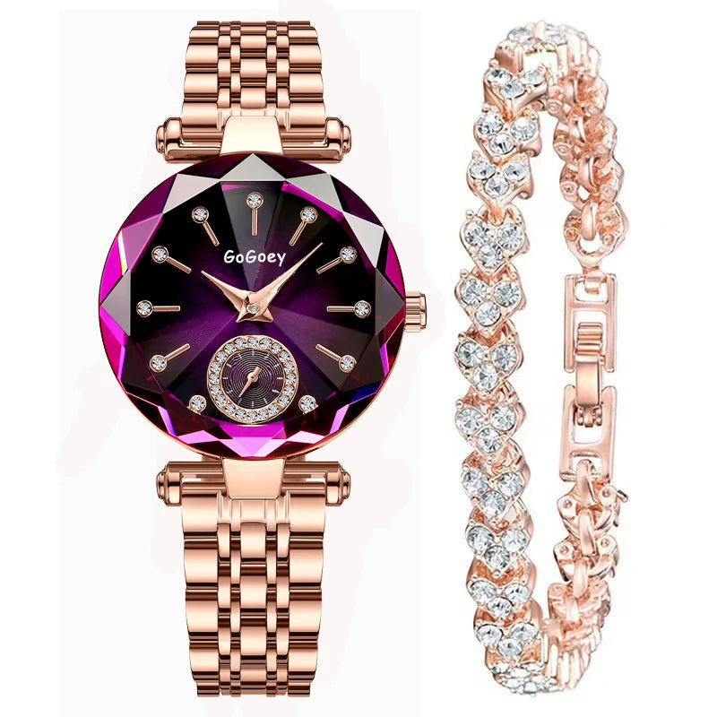 Montre Femme Ronde + Bracelet Offert — Cœur de l'Océan · Quartz · Style Fashion
