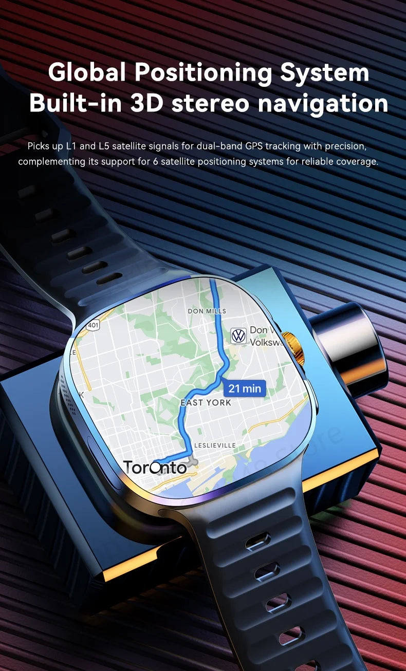 M99 Smartwatch 5G — Écran AMOLED 2,4" | Caméra Rotative | GPS, NFC, Wi-Fi | Android Wear