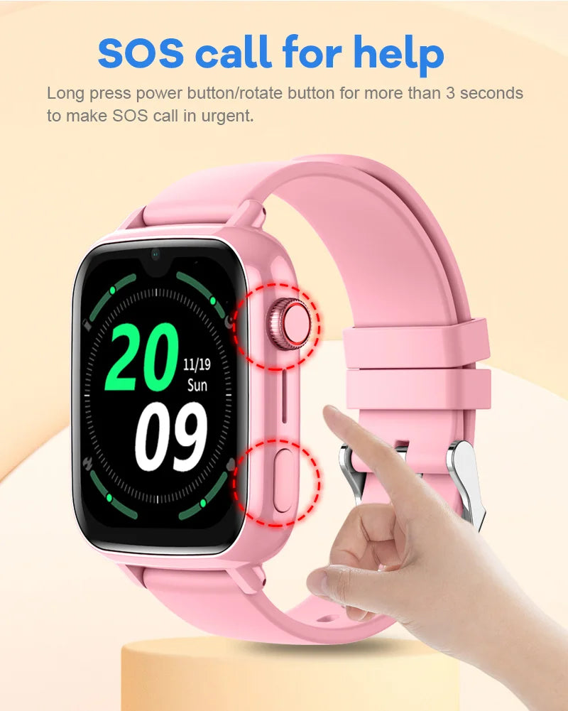 Montre Connectée Enfant 4G — GPS, Appel Vidéo, SOS & Caméra