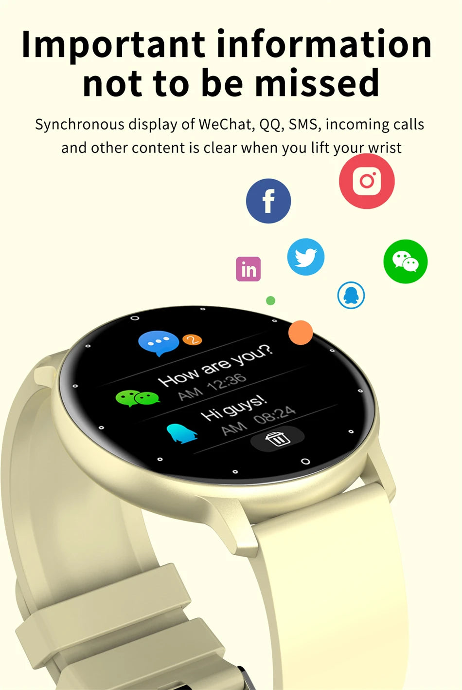 Montre Connectée LIGE — Écran Rond Tactile, Appel Bluetooth, Suivi Santé & Sport