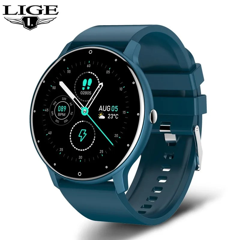 Montre Connectée LIGE 2024 — Écran Rond 1,28", Appel Bluetooth, Suivi Santé & Sport