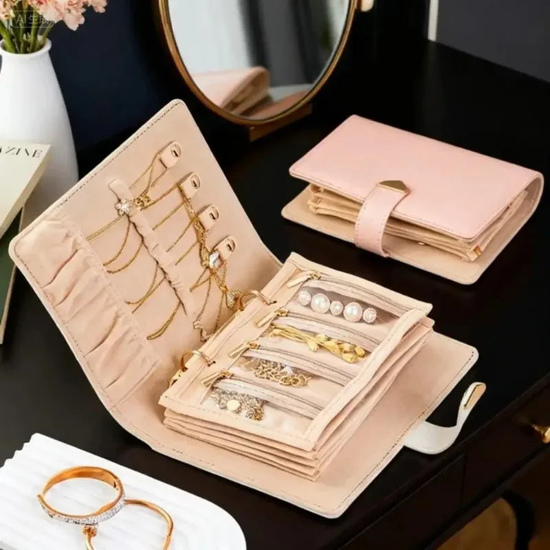 Pochette Organisateur Bijoux Style Livre – Voyage & Quotidien | Cuir PU