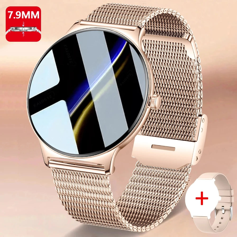 Montre Connectée Ultra Fine Femme – Écran AMOLED 1,43” & Appels Bluetooth
