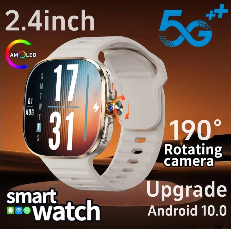 M99 Smartwatch 5G — Écran AMOLED 2,4" | Caméra Rotative | GPS, NFC, Wi-Fi | Android Wear
