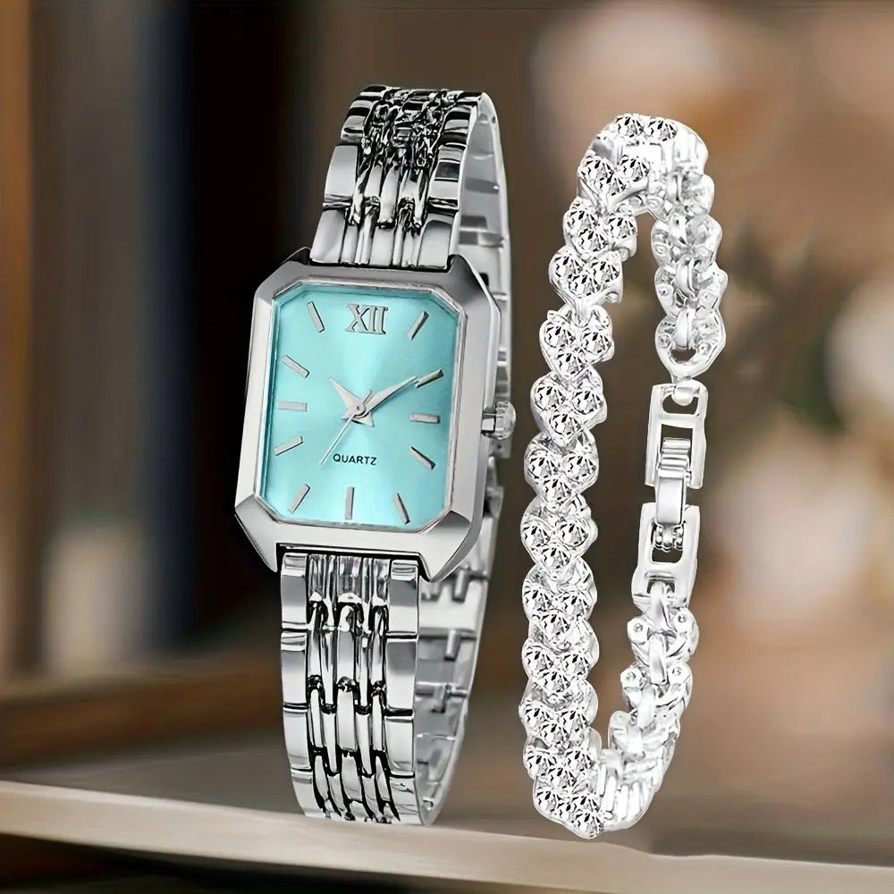 Montre Femme Carrée — Style Instagram · Bracelet Acier · Quartz