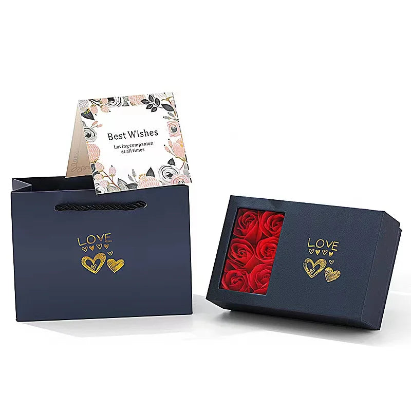 Coffret Cadeau Luxe – 6 Roses Éternelles en Bois • Idée Cadeau Femme