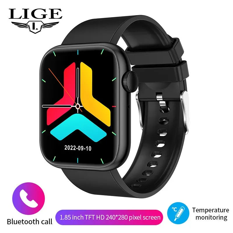 Montre Connectée Femme LIGE — Écran 1,85", Appel Bluetooth, Suivi Santé & Sport
