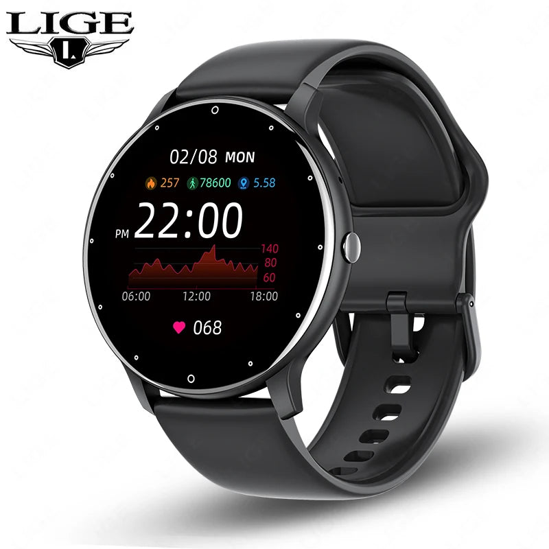 Montre Connectée LIGE — Écran Rond Tactile, Appel Bluetooth, Suivi Santé & Sport
