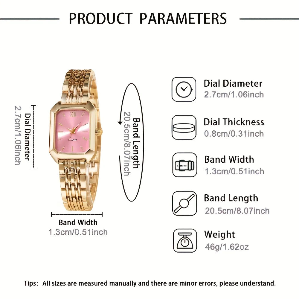 Montre Femme Carrée — Style Instagram · Bracelet Acier · Quartz