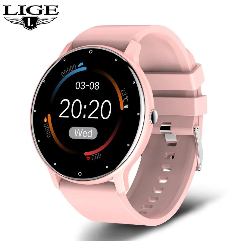 Montre Connectée LIGE 2024 — Écran Rond 1,28", Appel Bluetooth, Suivi Santé & Sport
